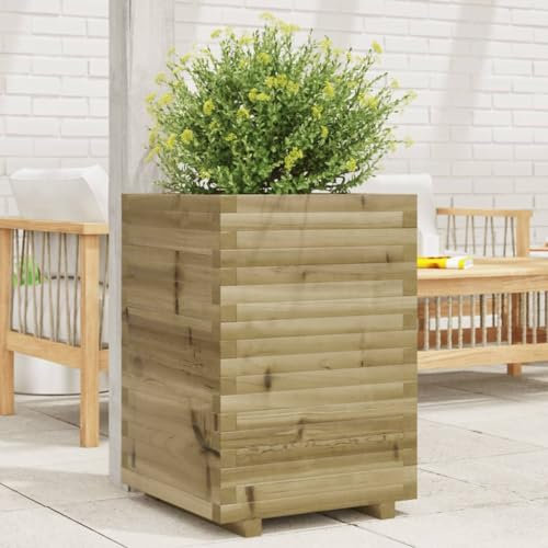 NQJIBUE Item-Garden - Fioriera da giardino, 50 x 50 x 72 cm, in legno di pino, per prato e giardino, giardino, vasi e fioriere