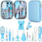 Trousse de soin bébé naissance - trousse de toilette bébé avec 13 accessoires essentiels : brosse à cheveux, thermomètre digital et bain, coupe-ongles, lime, idéale pour nouveau-né