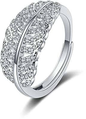 Ayoiow Eheringe Weissgold 750, Blatt mit Labordiamant Ring Weißgold, 18K Weißgold Eheringe Weiß Gold