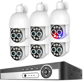 4K 8CH 8MP PTZ POE Kamera Sicherheit System 8X Zoom Dual Objektiv Menschlichen Erkennen Rekord CCTV Überwachung Protecti Bewegungserkennung(None,8CH NVR 6pcs Cameras)