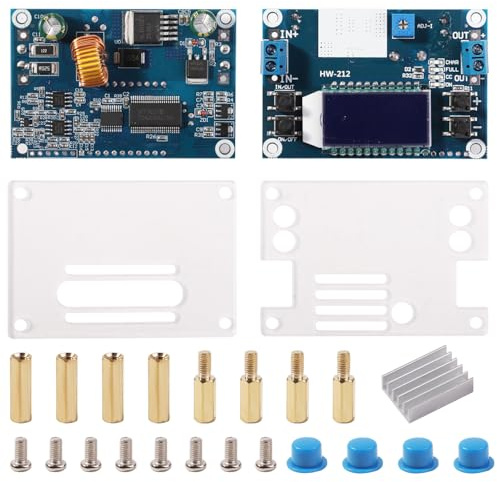 Shengbowi Boost Buck Converter Adjustable Power Supply Regulator Module | LCD Display,DC 6.5-36V to 1.2V-32V 4.5A Output for LED Driving Equipment And Lithium Battery Charging