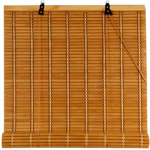 Naturale Tenda a Rullo in Bambù per Esterno 90x200cm Tapparella Bamboo Avvolgibile Per Finestra/Porta,Tessuto A Mano,Tende Veneziane Legno Anti-UV Privacy Per Giardino Gazebo Terrazza