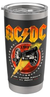 Offizielles AC/DC For Those About To Rock 1981 Tour Rot Doppelwandiger Edelstahl-Thermobecher