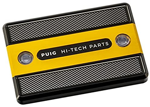 Puig 9267O Brems- und Kupplungsflüssigkeitsbehälterdeckel aus CNC-gefrästem eloxiertem Aluminium mit Hi-Tech-Design für Schutz und Ästhetik, Gold