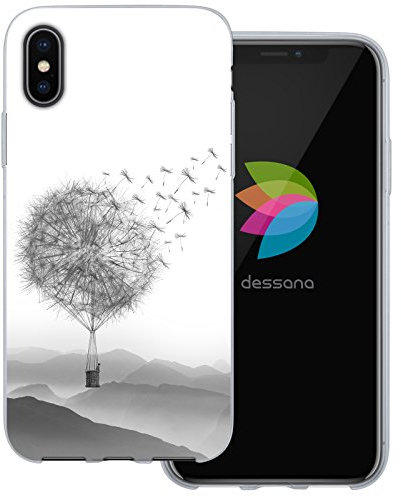 dessana Pusteblume transparente Silikon TPU Schutzhülle 0,7mm dünne Handy Tasche Soft Case für Apple iPhone X Heißluftballon Pusteblume