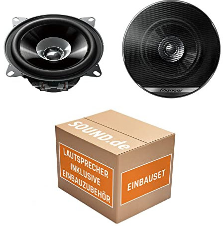 Lautsprecher Einbauset passend mit Pioneer TS-G1010F 10cm Doppelkonus 100mm PKW KFZ Auto 190W Paar für FIAT Grande Punto 199 Heck