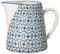 Bloomingville Krug Kristina Retro Kanne Milch Vintage Teekrug Ø 11,5 x H 12,5 cm, blau, Keramik, fasst ca. 700 ml