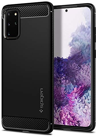 Spigen Rugged Armor Hülle Kompatibel mit Samsung Galaxy S20 Plus -Matte Black