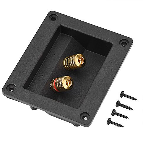 VBESTLIFE Speaker Terminal Connector,Copper Terminal Speaker Terminal Box Original Speaker Board Replacement with 2 Mounting Holes for DIY HiFi Speaker