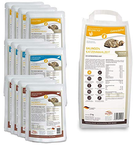 SALiNGO Katzenfutter nass und trocken Probierpaket | getreidefrei | ohne Zucker