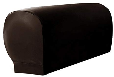 Yiran Armlehnen-Bezüge, 2 Stück Armlehnenbezug, ultradickes und weiches PU-Leder, Stretch-Armbezug für Liegestühle, Sofas, Stühle, elastisch, wasserdicht, Möbelarmlehnenschutz
