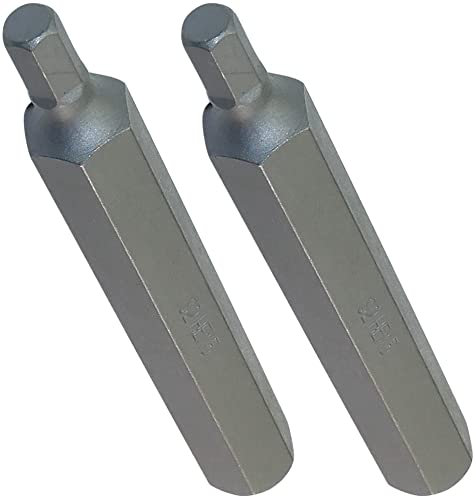 AERZETIX - C45894 - Lot mit 2 langen sechseckigen Bits 5mm 6 Seiten - L75mm 3/8'' (10mm) - für Schraubendreher/Innensechskant - für Innensechskantschrauben 6 - Hardware/Handwerkzeuge - Stahl S2