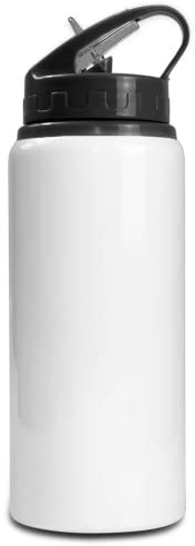 MR.R Sublimation Blanks White Sport Aluminum Bottle 600ml for Heat Transfer Printing (Black)