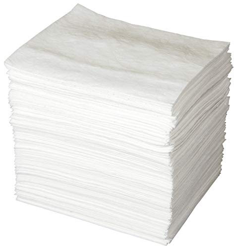 SPC® by Brady Feuilles Absorbantes pour Huiles – Lot de 200 Feuilles Blanches, Légères, 1 Couche, Technologie MAXX, Hydrophobes et Haute Absorption, 40 cm x 50 cm