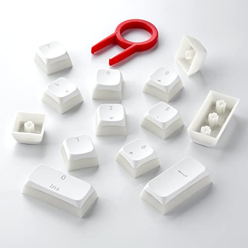 GUNMJO Golf Pudding PBT Doubleshot Keycaps for Gaming Keyboard with Cherry MX Switches, Spherical PBT Keycaps for Backlit Mechanical Keyboard, OEM Profile 111 Keys with 6.25U Space Bar, White Color