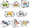Xzhloym 8-Piece Transportation & Vehicles Cookie Cutter Set - Car, Airplane, Train, Bus, Helicopter, Vintage Truck, Airship, Cruise Ship Shapes