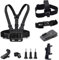 Mobile Phone Chest Mount Harness + POV Iphone Holder + Head Strap + Helmet Strap Clip Kit for GoPro Hero 11/10/9/8/7/6/5/, Session, SJCAM, AKASO, Campark, YI Action Camera