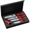 Welikekitchen Juego de 5 cuchillos de cerámica, color negro y rojo