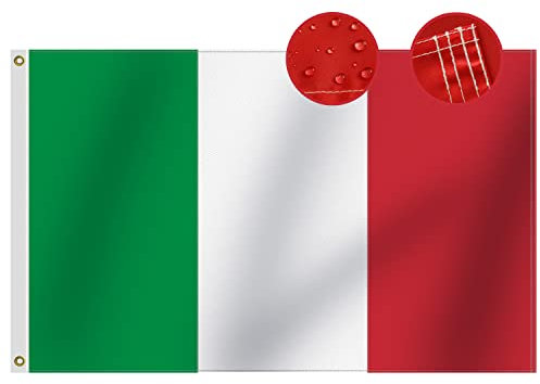 Omnisexual Strapazierfähige Italien-Flagge, 90x150 cm, langlebige, genähte Streifen, Oxford-Nylon, 210D, vierfach genähte Fliegenenden, italienische Nationalflaggen, 150x90 cm