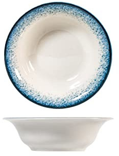 H&H Jupiter Insalatiera in Porcellana, 16cm, Design Moderno, Sfumature Blu