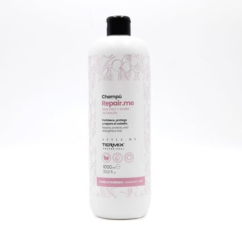 TERMIX - Champú Reparador Repair.Me 1000ml | Revitaliza y Fortalece Cabellos Dañados | Fórmula Vegana con Aloe Vera y Aceite de Marula | Cuidado Profesional para Cabello Seco y Quebradizo