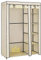 LANTUS Stoffschrank faltbar,hochrollbaren Türen,Faltschrank mit Stange Schrank groß stabil,Stoff Kleiderschrank mit Kleiderstange, Kleiderschrank Höhe 175cm,110 * 45 * 175cm-Beige