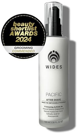 PACIFIC After Shave für Männer, natürlich und bio, mit 19 natürlichen Wirkstoffen wie Retinol Bakuchiol, Hyaluronsäure, Hagebutte, Salicylsäure, Niacinamid oder Milchsäure. 100ml.