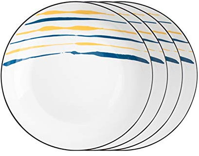 DREANNI Dinner Plate Dinner Plates Creative Dinner Plate Sets 2/4/6 Pieces Kitchen Dinnerware Set Round Ceramic Dinner Plates-Microwave, Oven and Dishwasher Safe Plates/B/M