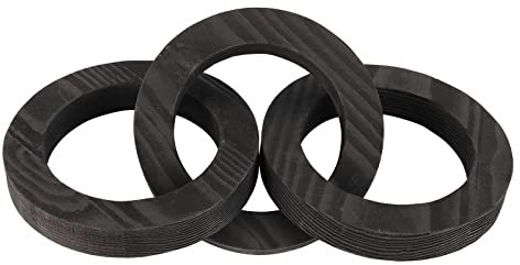 URMAGIC Wood Chain Link Decor 3-Link,27cm Length Wood Knot Decor,Black Hand Carved Decorative Chain Knot,Knot Decorative Object,Coffee Table Decor,Country Chain Knot Decor,Farmhouse Wooden Links