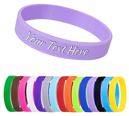 Bracelets personnalisés 1/10/30/50ct Bracelets en silicone personnalisés gravent des bracelets en caoutchouc pour événements, soutien, mariage, motivation, sensibilisation, Optional, Caoutchouc.
