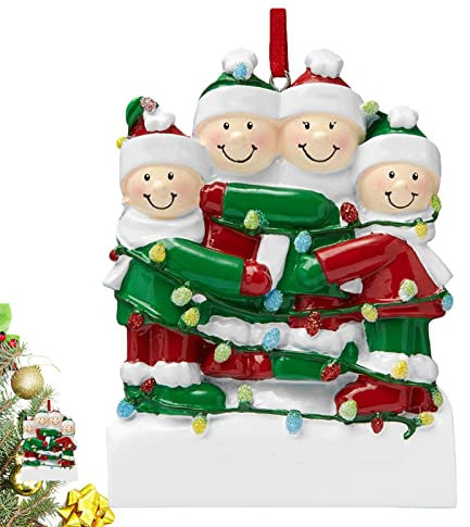 Pomurom Personalisierte Weihnachtsschmuck Familie,Weihnachtsanhänger Familie Legierung Name Segen Weihnachtsbaum Ornament Anhänger | Weihnachtsbaum-Verzierungs-Legierungs-personalisierte