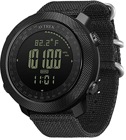 AVTREK Reloj táctico de Supervivencia para Hombres, Ideal para Actividades al Aire Libre como Senderismo, natación y ejército. Cuenta con altímetro, barómetro y brújula Digital
