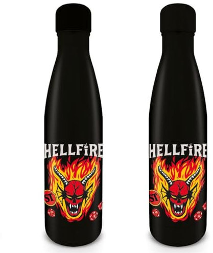 Pyramid International Stranger Things Wasserflasche (Hellfire Club Design), 540 ml isolierte Metall-Trinkwasserflasche – offizielles Produkt