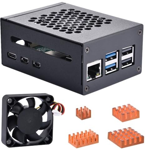 GeeekPi Metallgehäuse für Raspberry Pi 5, Support PCIe M.2 NVMe SSD Shield Top X1001 / X1000 / N04 /N05 & Raspberry Pi 5 Active Cooler