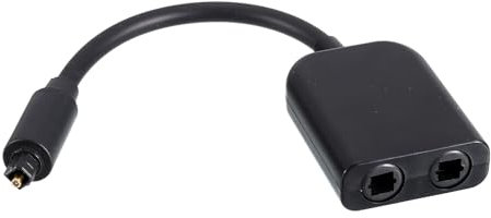 QUARKZMAN Óptico Divisor Fibra Óptica Audio Divisor 1 Macho a 2 Hembra PVC Óptico Adaptador para TV DVD Proyector, Hi-Fi Sistema, Alimentación Amplificador, Estéreo Negro