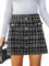 CUPSHE Gonna da donna in tweed a vita alta, linea ad A, in tessuto, con bottoni sul davanti, Nero , M