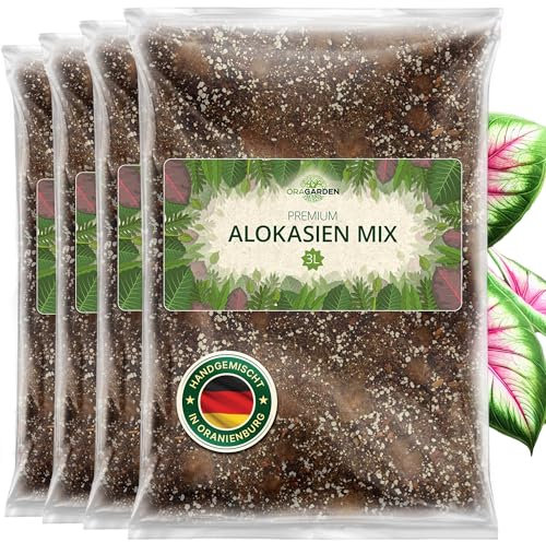ORAGARDEN Alocasien Erde für Zimmerpflanzen und Garten - 12L Alokasien Substrat für Pflanzen, Palmen, Blumen - 6 Komponenten Blumenerde