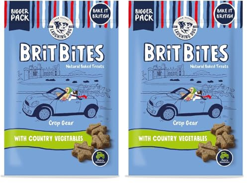 Laughing Dog - Brit Bites - Grain Free Naturally Oven Baked Dog Treats with Country Vegetables - 175g (Pack of 2)