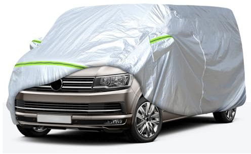 Autoabdeckung Vollgarage Abdeckplane Auto Kombipassend für VW T5 T6, Atmungsaktiv Autoabdeckung Große Car Cover Winter Sommer mit Seitentür-Reißverschluss