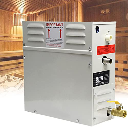 Qiang 3kw-21kw Generador De Vapor Sauna Baño Turco Ducha Dentro 20m³ con Controlador Digital Temperatura Ajustable 25-55℃,para Hogar Gimnasio Hotel,Fácil de Instalar,220V-3.0KW