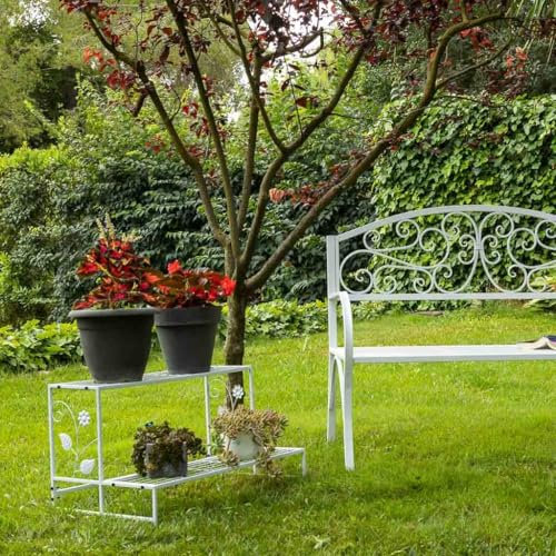 WANDERLUST DECO Soporte Maceteros de Metal Blanco 80x44x44