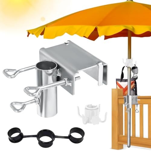 Pince de Fixation Parasol,Support Parasol Balcon,Fixation Parasol Balcon,Attache Parasol Balcon,Pince de Fixation Robuste pour Parasol de terrasse pour Balcon, terrasse ou Table