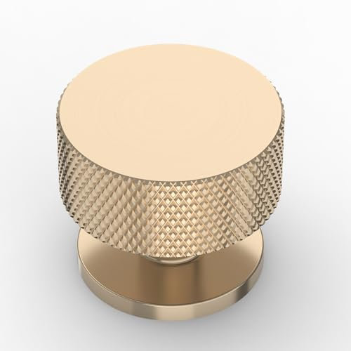 9BUILD 10 Pack Gold Cabinet Knobs Single Hole Knurled Handles Drawer & Cupboard Knobs UK0045