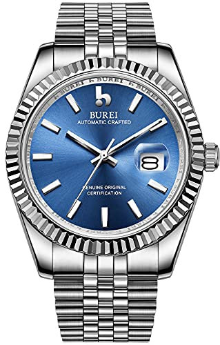BUREI Automatische Mechanische Uhr Herren Luxus Business Wasserdicht Edelstahl Herrenuhr