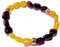 LÖWE: Granat Bernstein Gold Sternzeichen Edelstein Stretch Armband
