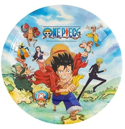 Chaks 12806-ON, Paquet de 8 Petites Assiettes en Carton 18cm One Piece ®