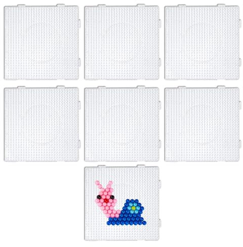 6PCS Fuse Pegboards, 5mm Plastic Hama Beads Board for Children DIY Handmade Products