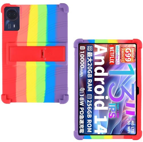 AKNICI Custodia Silicone per TECLAST T65 MAX 2K Tablet 13 Pollici, Protettiva Cover con Supporto Integrato per TECLAST T65 MAX 2K Tablet 13 Pollici, Arcobaleno