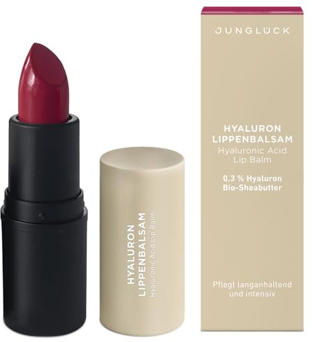 JUNGLÜCK Hyaluron Lippenbalsam Beere - Vegan | Getönter Lippenpflegestift mit dezentem Vanilleduft für geschmeidig weiche Lippen | Lippenpflege mit BIO Aloe Vera für langanhaltende Pflege