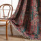 USTIDE Boho-Vorhang im Shabby-Chic-Stil, mit Quasten, mehrfarbig, geometrisches Design, halbverdunkelnd, Stangentasche, 150 x 220 cm (1 Panel)